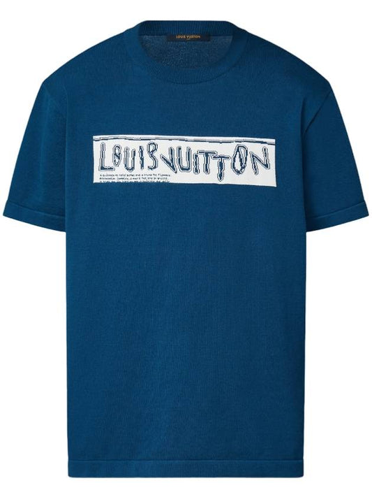 Crew neck cotton short sleeve t shirt blue - LOUIS VUITTON - BALAAN 1