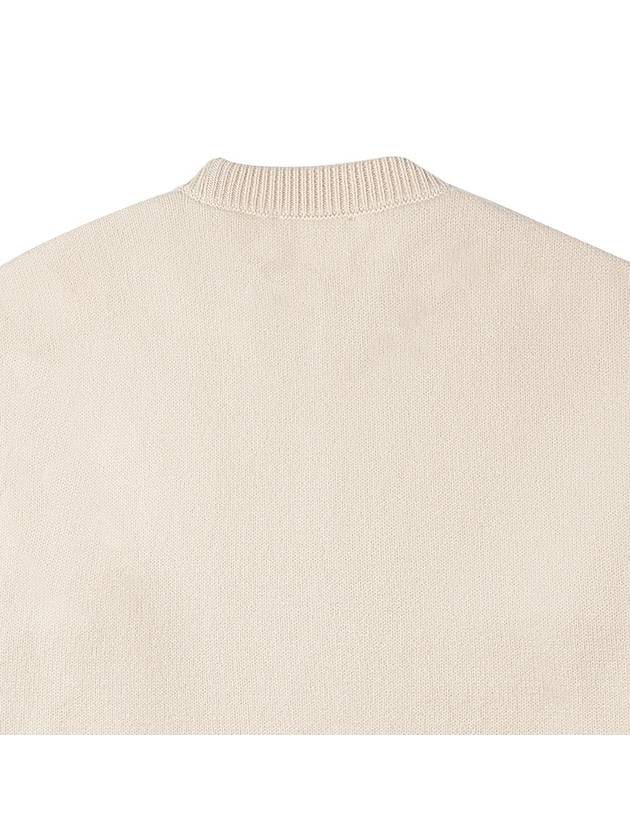 Big Heart Logo Wool Knit Top Vanilla White - AMI - BALAAN 8