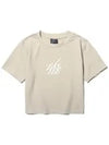 EL Breath Logo Crop Short Sleeve T Shirt Beige - ELIMENO - BALAAN 1