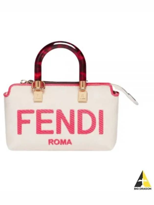 By The Way Small Canvas Tote Bag Red White - FENDI - BALAAN 2