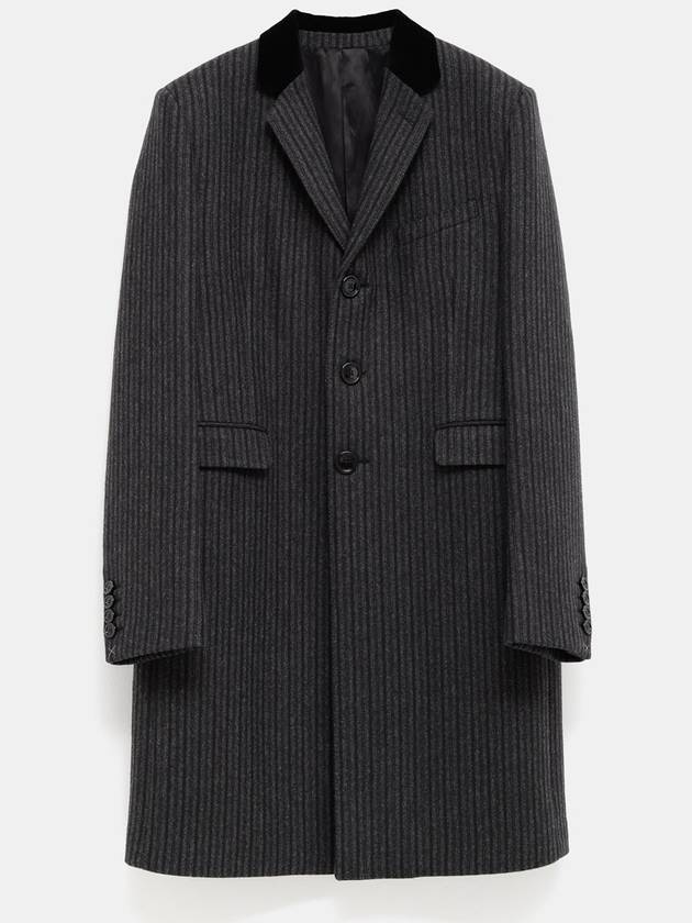 chesterfield Striped Single Coat Anthracite Black - CELINE - BALAAN 2