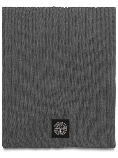 Logo Wool Snood Muffler Dark Grey - STONE ISLAND - BALAAN 2