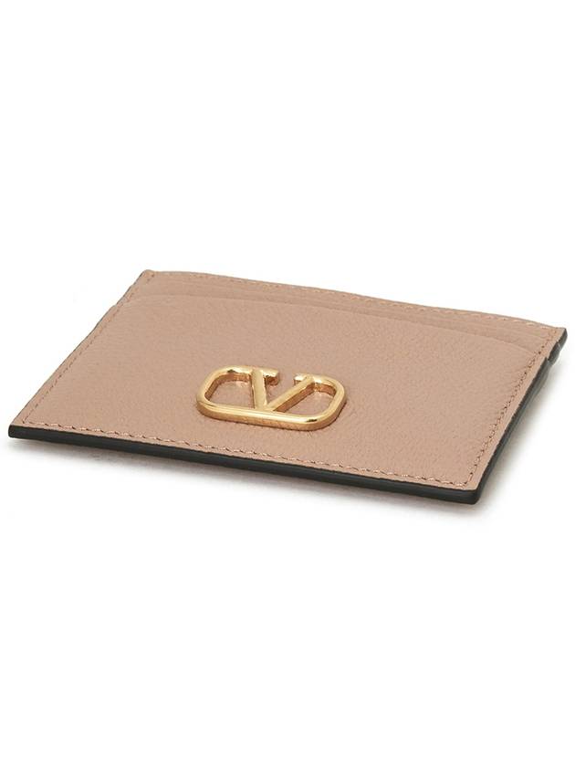 Women's V Logo Signature Card Wallet Pink - VALENTINO - BALAAN 4