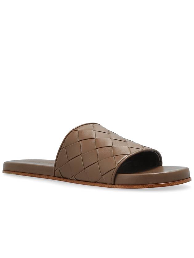 Bottega Veneta Leather Slides, Men's, Brown - BOTTEGA VENETA - BALAAN 4