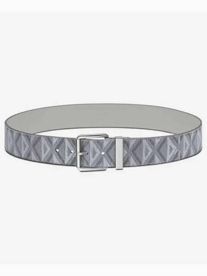 CD Diamond Canvas Calfskin Leather Belt Grey - DIOR - BALAAN 2