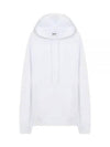 Maxi Logo Print Overfit Cotton Hoodie White - MSGM - BALAAN 2