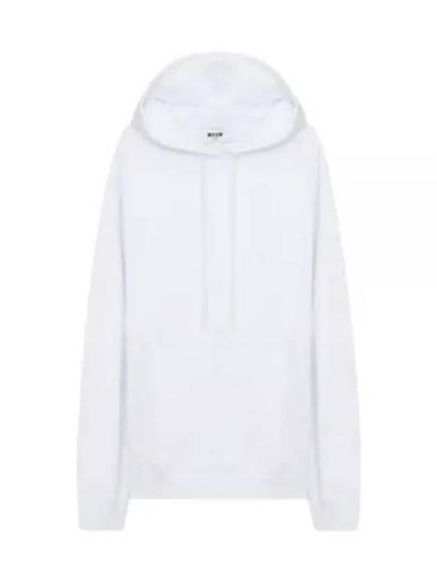 Maxi Logo Print Overfit Cotton Hoodie White - MSGM - BALAAN 2