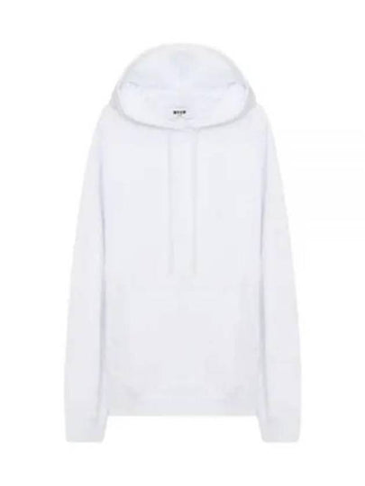 Maxi Logo Print Overfit Cotton Hoodie White - MSGM - BALAAN 2