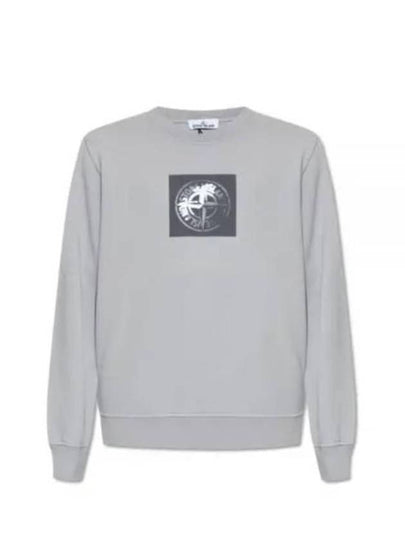 Institutional One Print Jersey Cotton Knit Top Light Grey - STONE ISLAND - BALAAN 2