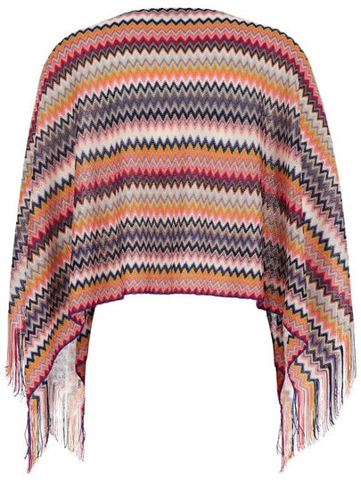 Multicolor Cape With Boat Neckline And All-Over Zig-Zag Motif In Viscose Woman - MISSONI - BALAAN 2