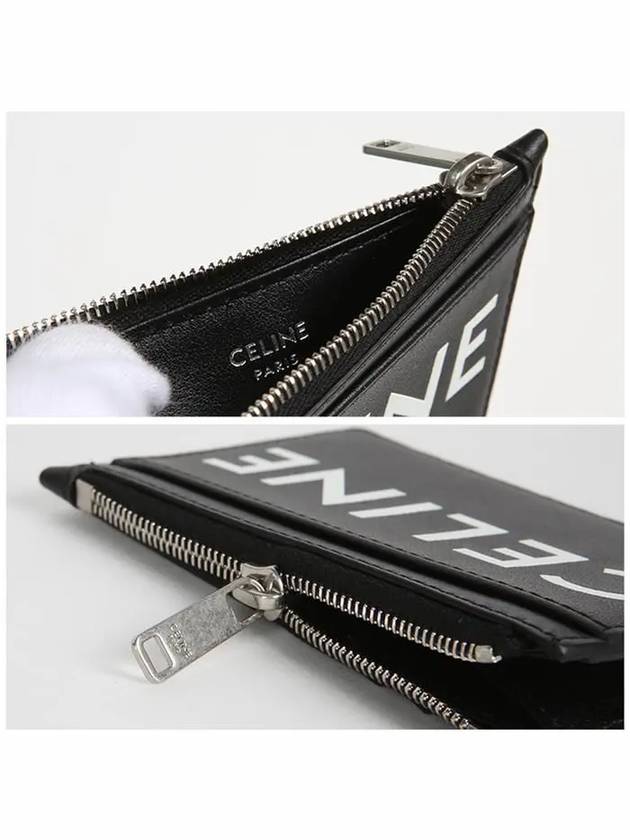 Logo Zipper Card Wallet Black - CELINE - BALAAN 5