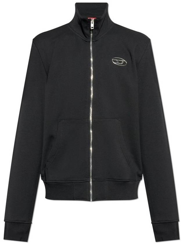 S Ginni Zip OD High Neck Zip-Up Jacket Black - DIESEL - BALAAN 1