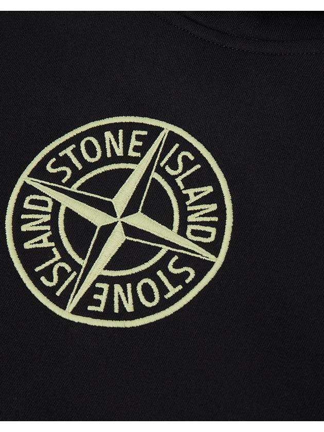 Kids Logo Hoodie Top Black - STONE ISLAND - BALAAN 5