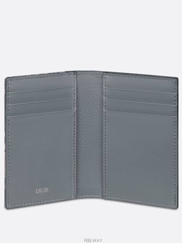 Oblique Saddle Bifold Card Wallet Deep Grey - DIOR - BALAAN 4