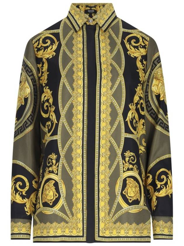 Shirt 10013601A11528 5BC60 BLACK DARK OLIVE GOLD - VERSACE - BALAAN 2