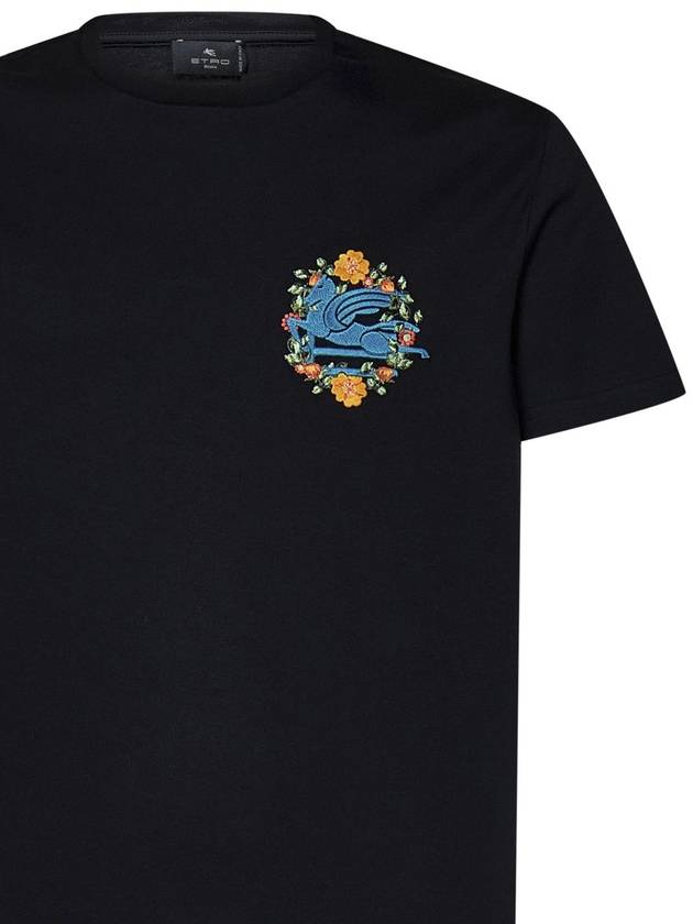 floral logo embroidered T shirt - ETRO - BALAAN 3