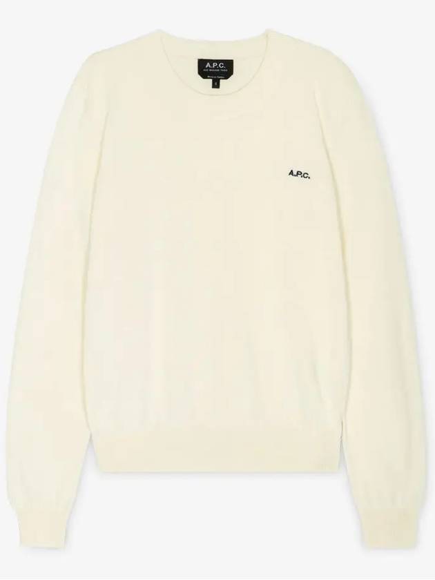 Embroidered Logo Knit Top Ecru - A.P.C. - BALAAN 3