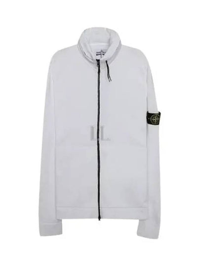 Logo Pacth Stretch Cotton Zip-up Cardigan White - STONE ISLAND - BALAAN 2