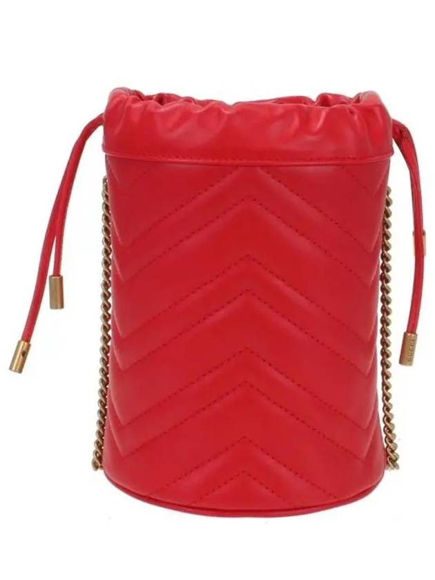 GG Marmont Matelasse Mini Bucket Bag Red - GUCCI - BALAAN 4