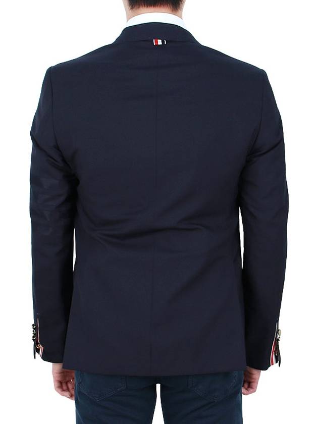 Plain Weave Suiting 4 Bar Classic Sport Jacket Dark Blue - THOM BROWNE - BALAAN 6