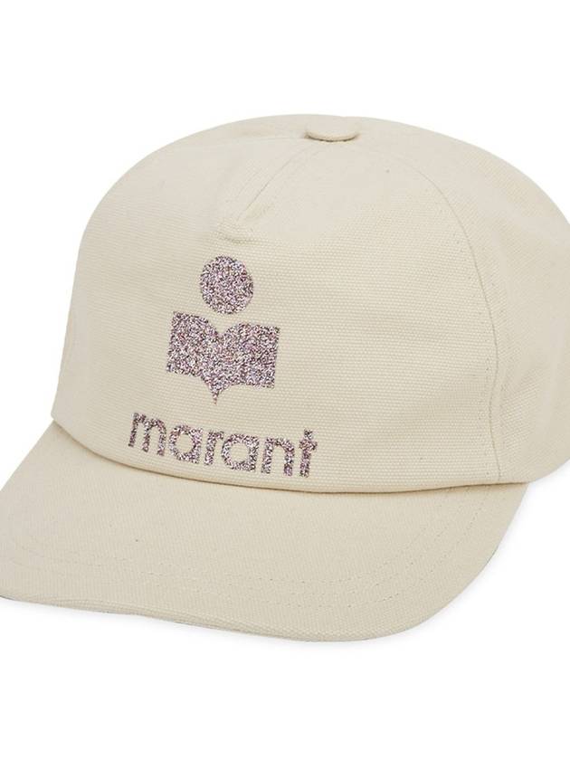 Tyron Glitter Logo Ball Cap Beige - ISABEL MARANT - BALAAN 3