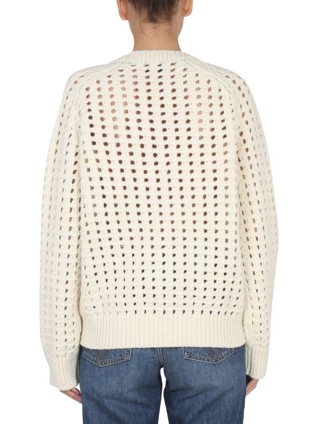 Open Mesh Sweater Knit Top Ivory - BOTTEGA VENETA - BALAAN 4