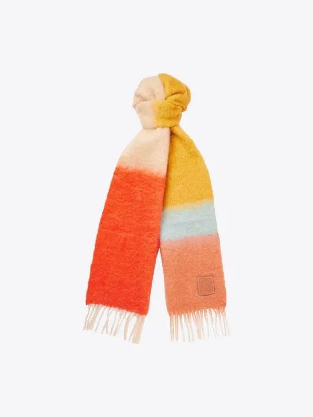 Striped Mohair Wool Muffler Camel - LOEWE - BALAAN 2