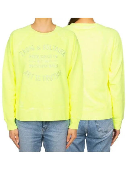 Embroidered Logo Sweatshirt Neon - ZADIG & VOLTAIRE - BALAAN 2