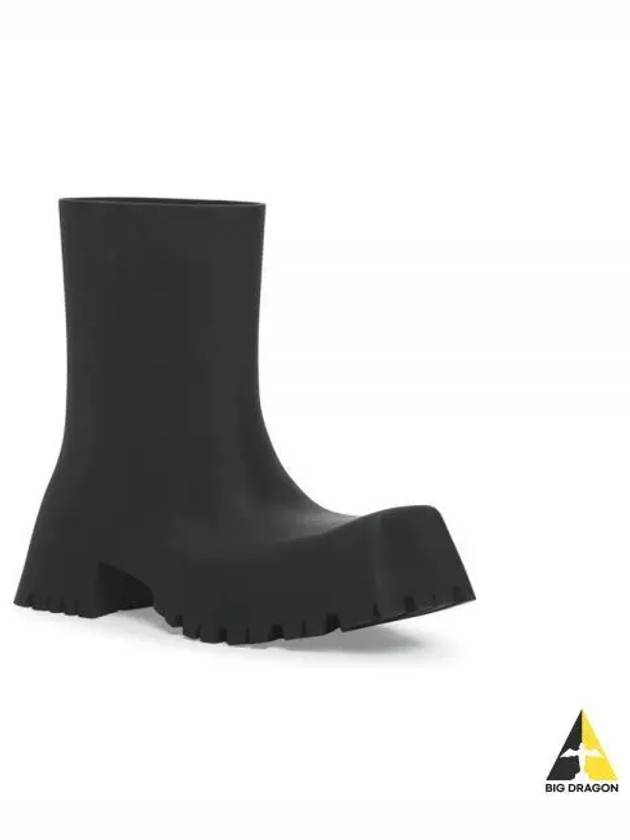 Women's Square Toe Rubber Trooper Middle Boots Black - BALENCIAGA - BALAAN 2