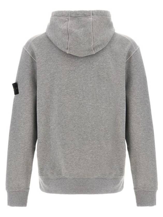 Cotton Fleece Garment Dyed Hoodie Grey - STONE ISLAND - BALAAN 3