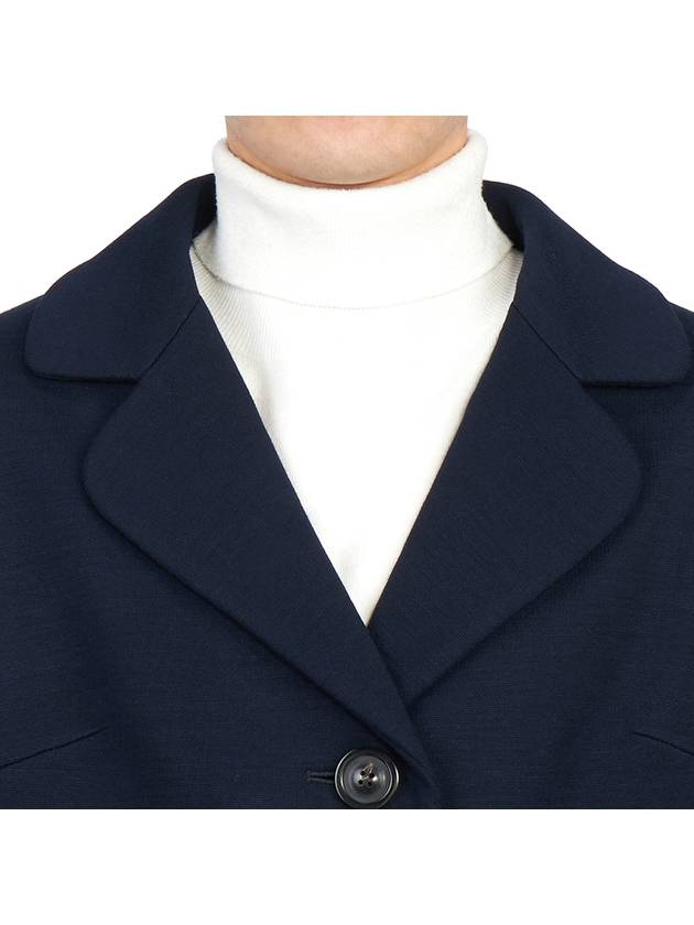 Signature Stitch Wool Single Coat Navy - MAISON MARGIELA - BALAAN.