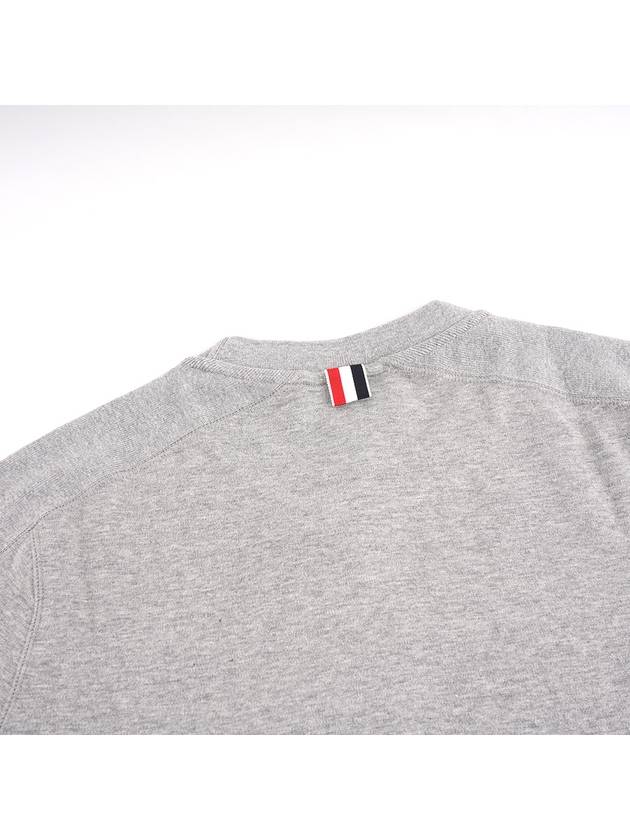 4-Bar Striped Cotton Long Sleeve T-Shirt Light Grey - THOM BROWNE - BALAAN 8