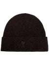 Men s Beanie Ami Alexandre Mattiussi Cashmere Hat Brown - AMI - BALAAN 1