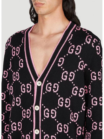 GG Jacquard Cardigan Black - GUCCI - BALAAN 1