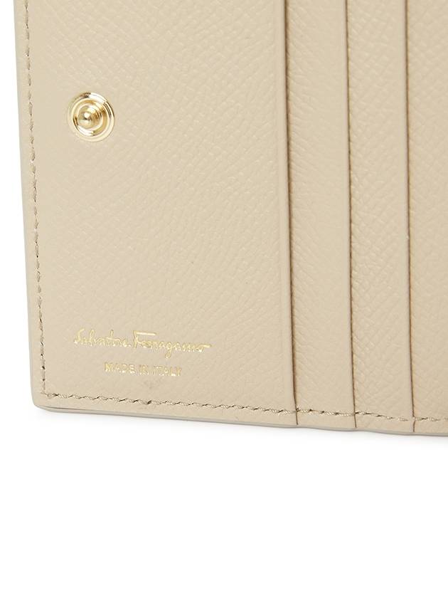 Gancini Compact Half Wallet Beige - SALVATORE FERRAGAMO - BALAAN 6