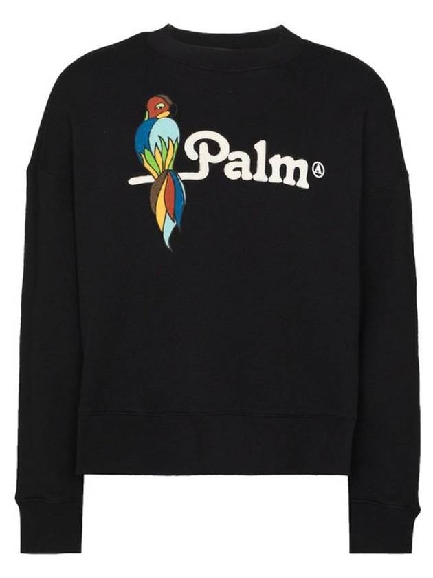 Parrot Cotton Sweatshirt Black - PALM ANGELS - BALAAN 2