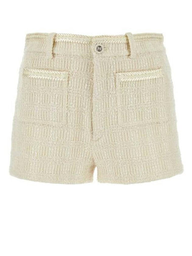 Wool Tweed Shorts Ivory - GUCCI - BALAAN 1