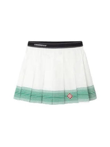 W Women s Striped Pleated Skirt White Evergreen WOMENS STRIPE - CASABLANCA - BALAAN 1