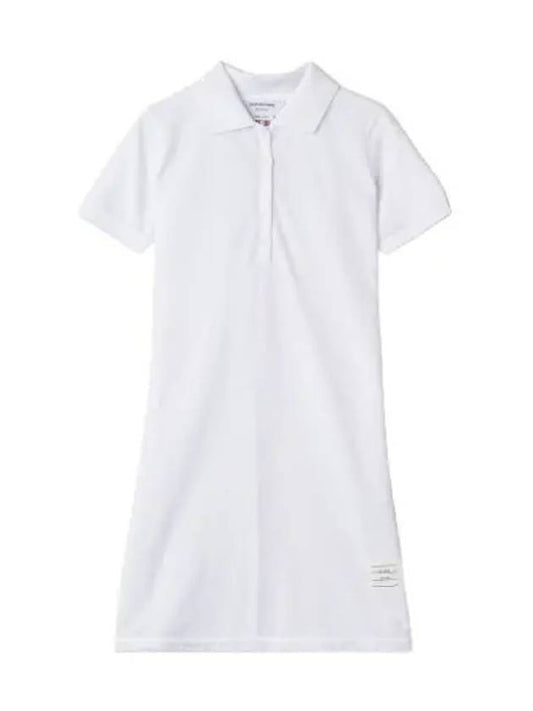 Short sleeve polo dress white - THOM BROWNE - BALAAN 1