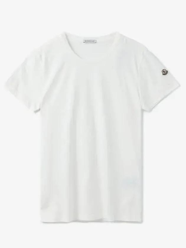 Shoulder logo patch short sleeve t shirt white H10938C73200V8058033 - MONCLER - BALAAN 1