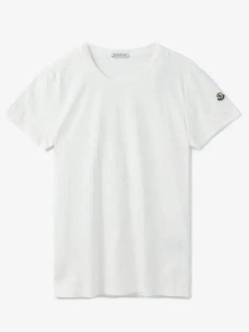 Shoulder logo patch short sleeve t shirt white H10938C73200V8058033 - MONCLER - BALAAN 1