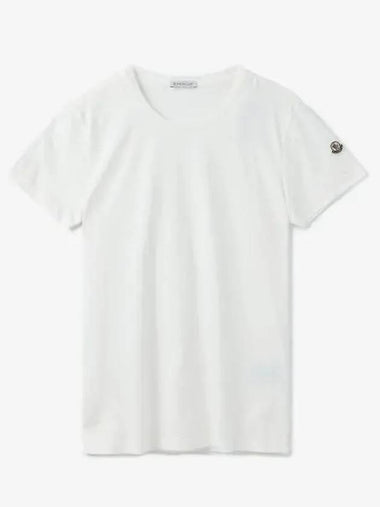 Shoulder logo patch short sleeve t shirt white H10938C73200V8058033 - MONCLER - BALAAN 1