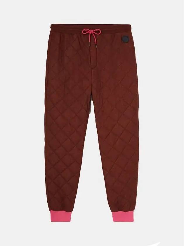 Men s Rubber Patch Quilted Brown Sweatpants MJ128 53 25122 - VIKTOR&ROLF - BALAAN 1