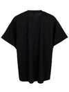 Men's Logo Print Short Sleeve T-Shirt Black - YOHJI YAMAMOTO - BALAAN 3