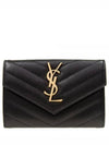 Monogram Envelope Small Half Wallet Black Gold - SAINT LAURENT - BALAAN 2