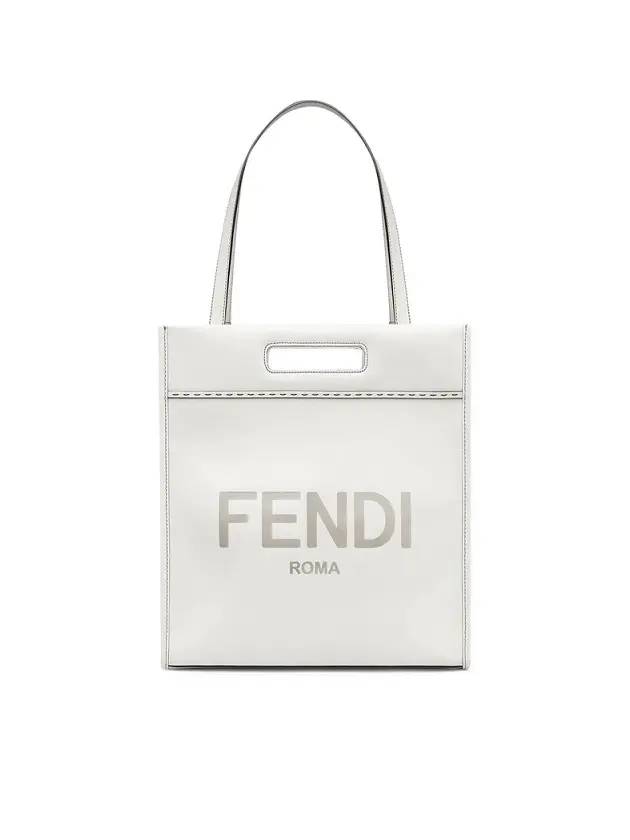 leather shopping tote bag light gray - FENDI - BALAAN 1