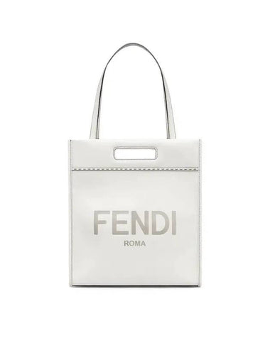 leather shopping tote bag light gray - FENDI - BALAAN 1