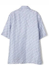 Striped Oblique Silk Short Sleeve Shirt Blue - DIOR - BALAAN 4