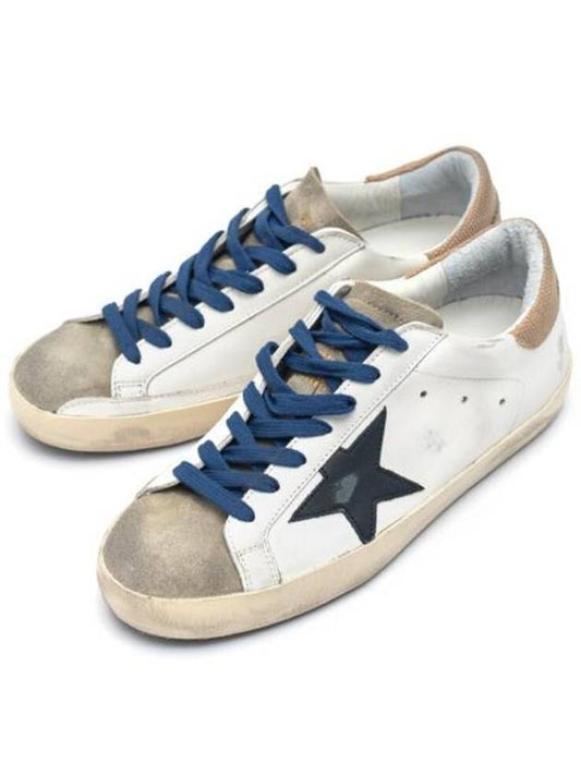 Gold Heel Tab Navy Superstar Classic Leather Low Top Sneakers White - GOLDEN GOOSE - BALAAN 2