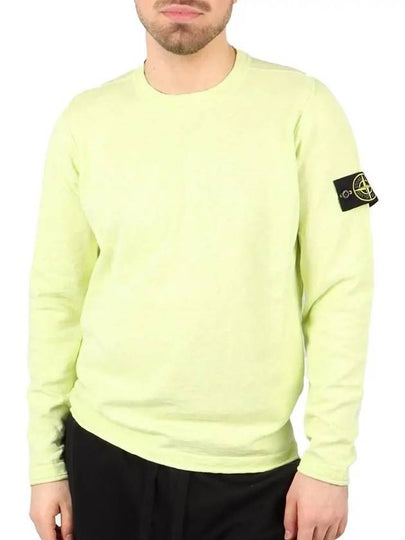 Compass Badge Ribbed Cotton Knit Top Lemon - STONE ISLAND - BALAAN 2